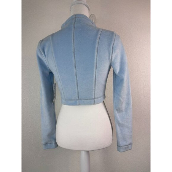 Urban Outfitters Out from Under women's small blue long sleeve cropped fuzzy top - Picture 8 of 11